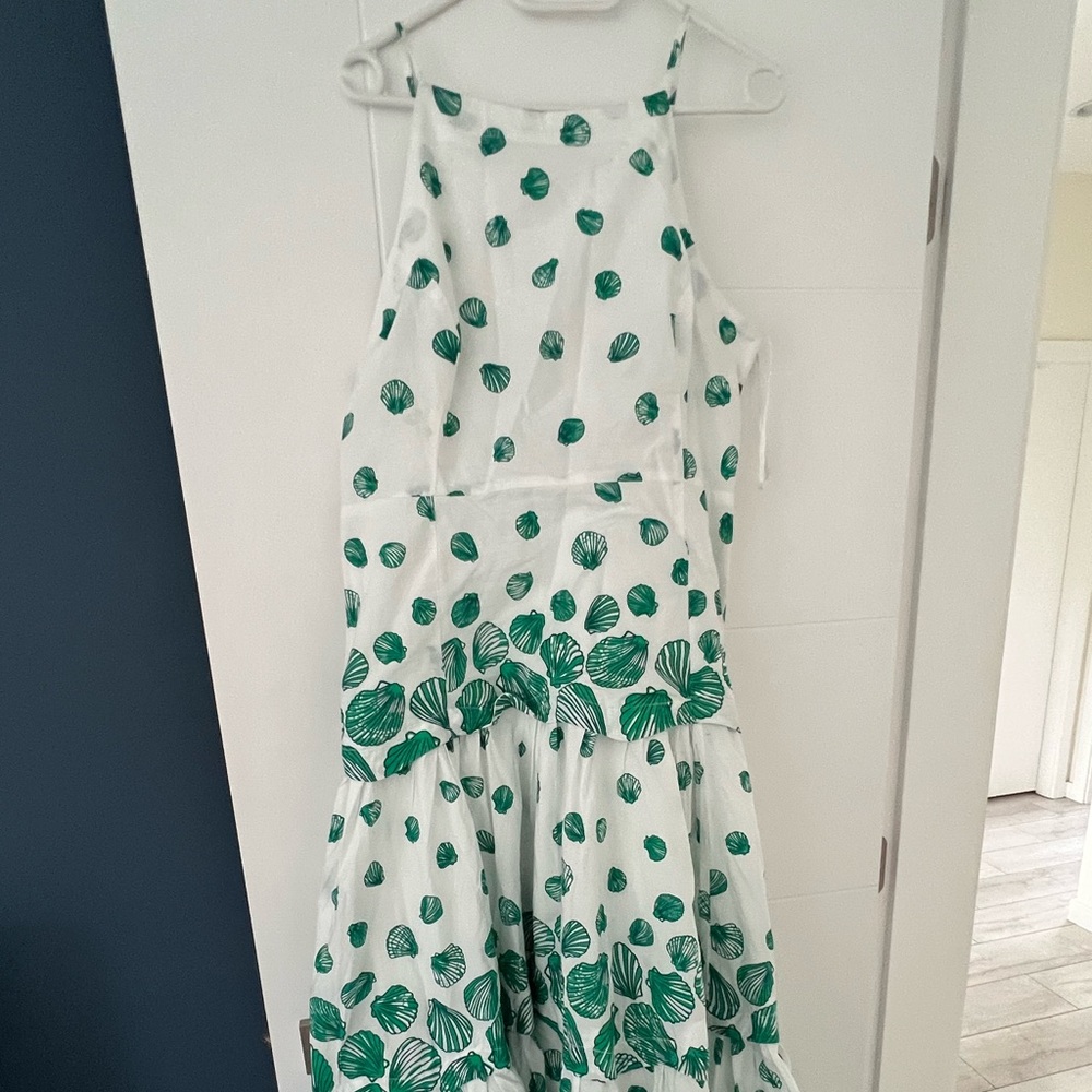 Anthropologie Maeve Green print dress